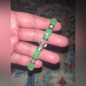 100% genuine jade with sterling silver bracelet